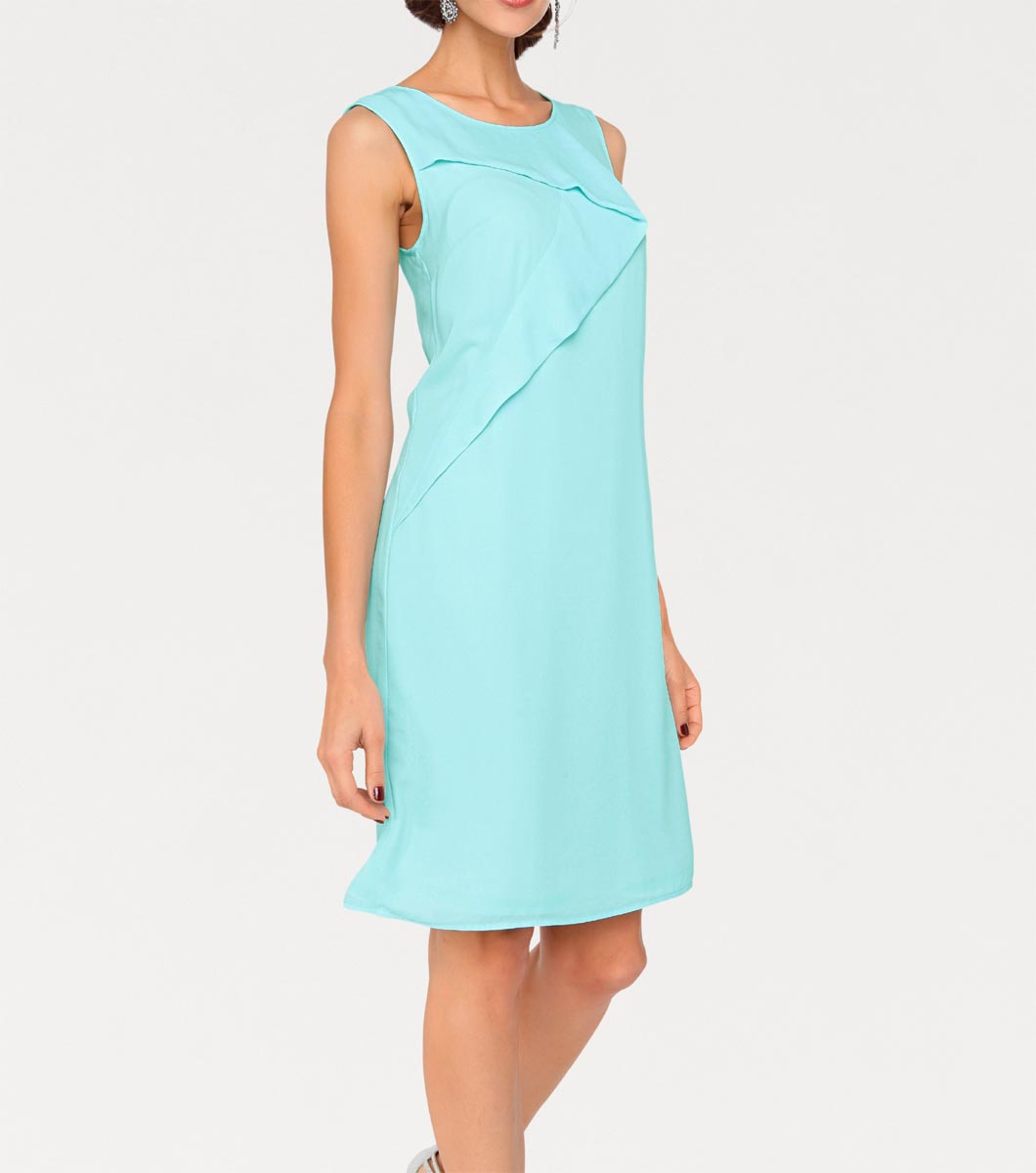 ASHLEY BROOKE Damen Designer-Chiffonkleid, türkis