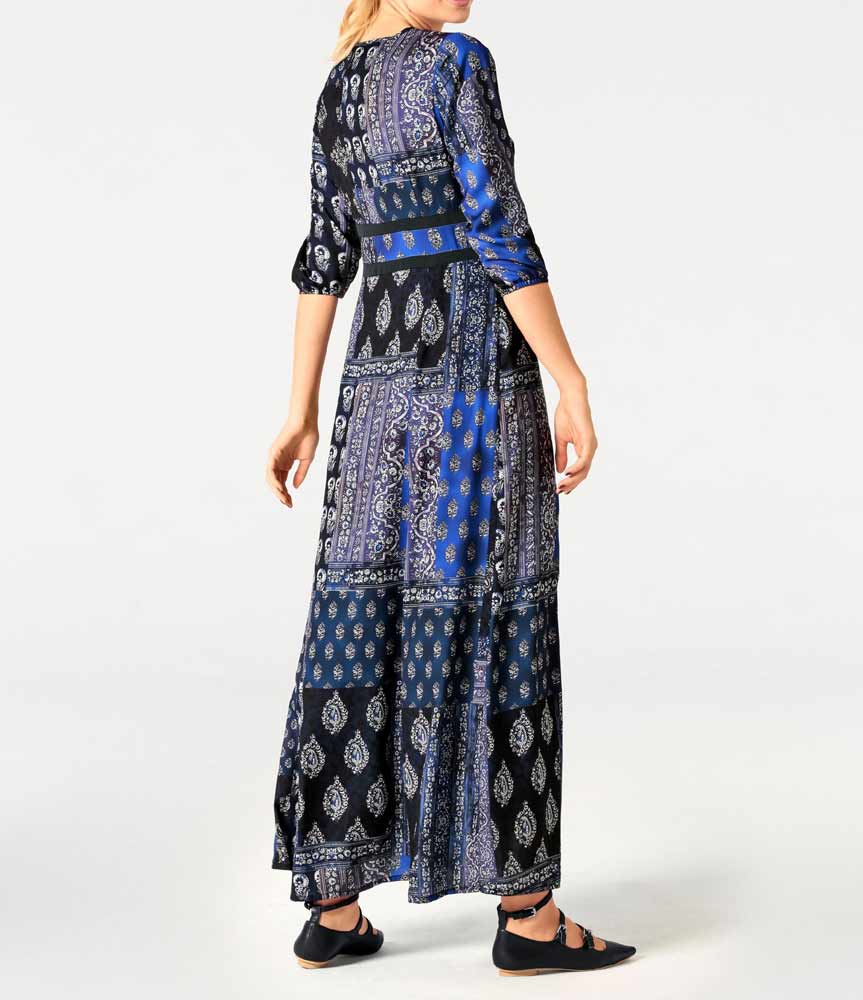 Heine - Best Connections Damen Maxikleid, blau-bunt