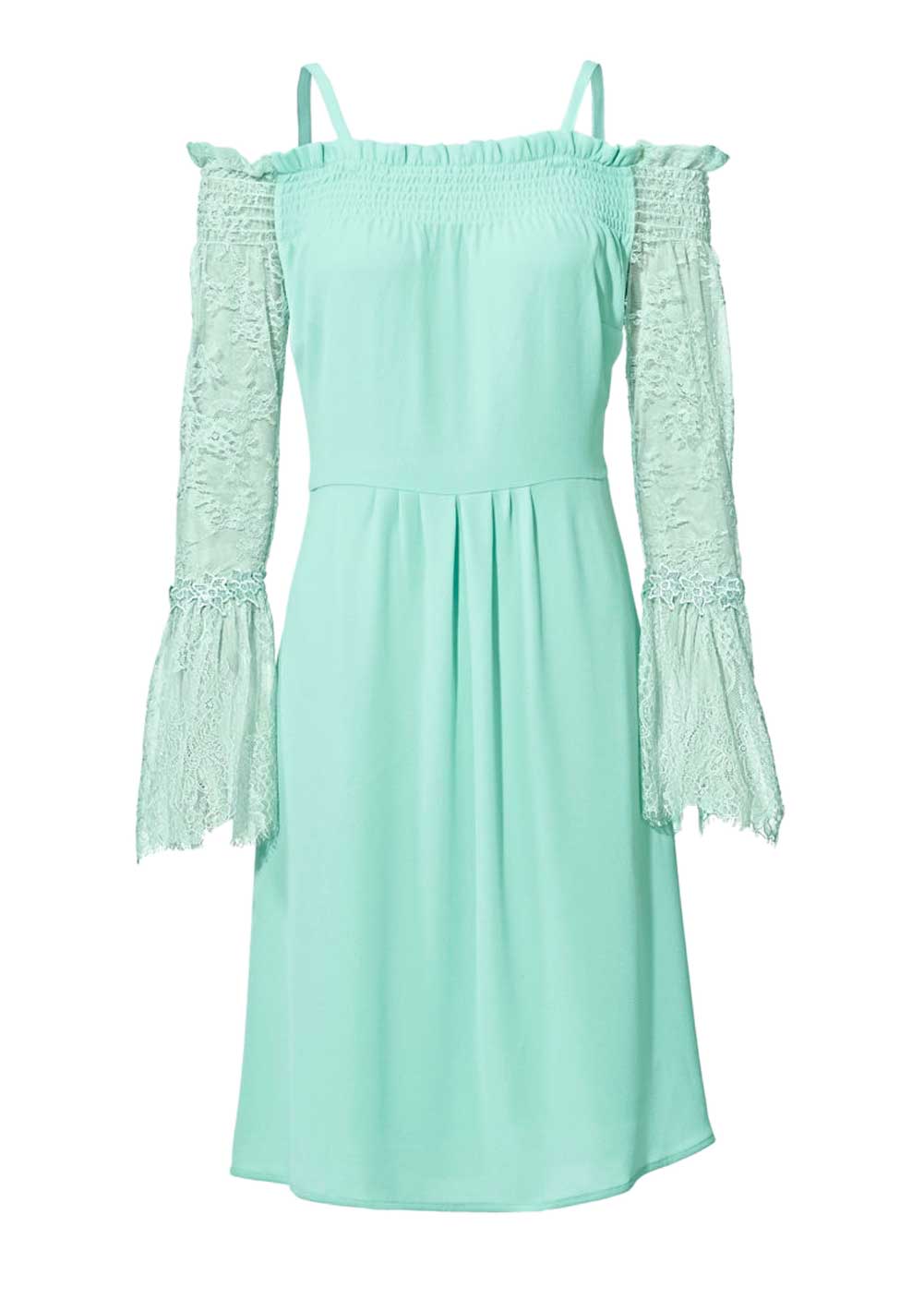ASHLEY BROOKE Damen Designer-Carmenkleid, mint