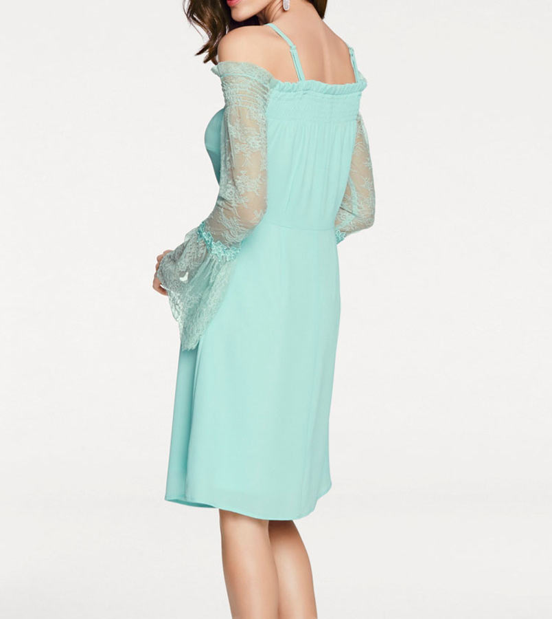 ASHLEY BROOKE Damen Designer-Carmenkleid, mint