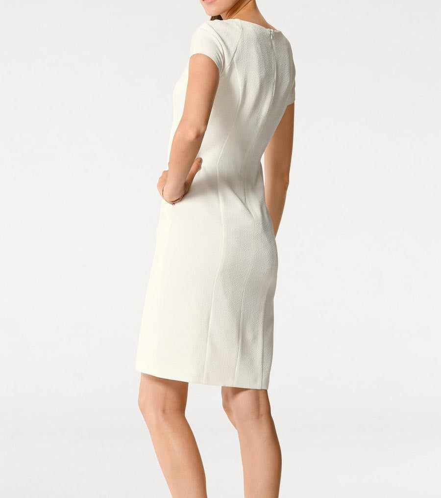 Patrizia Dini Damen Designer-Etuikleid, ecru
