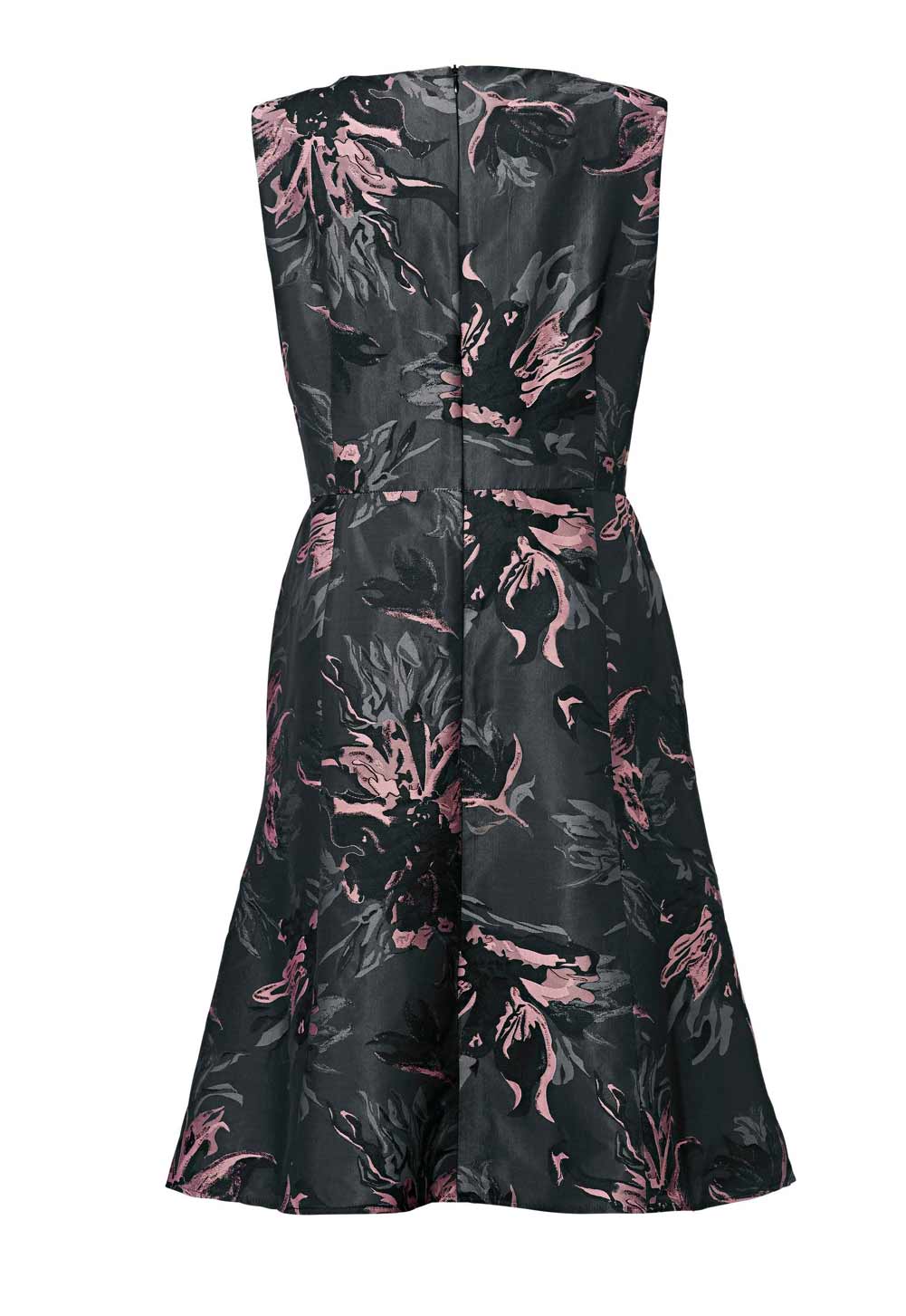 Guido Maria Kretschmer Damen Designer-Jacquardkleid, anthrazit-rosa