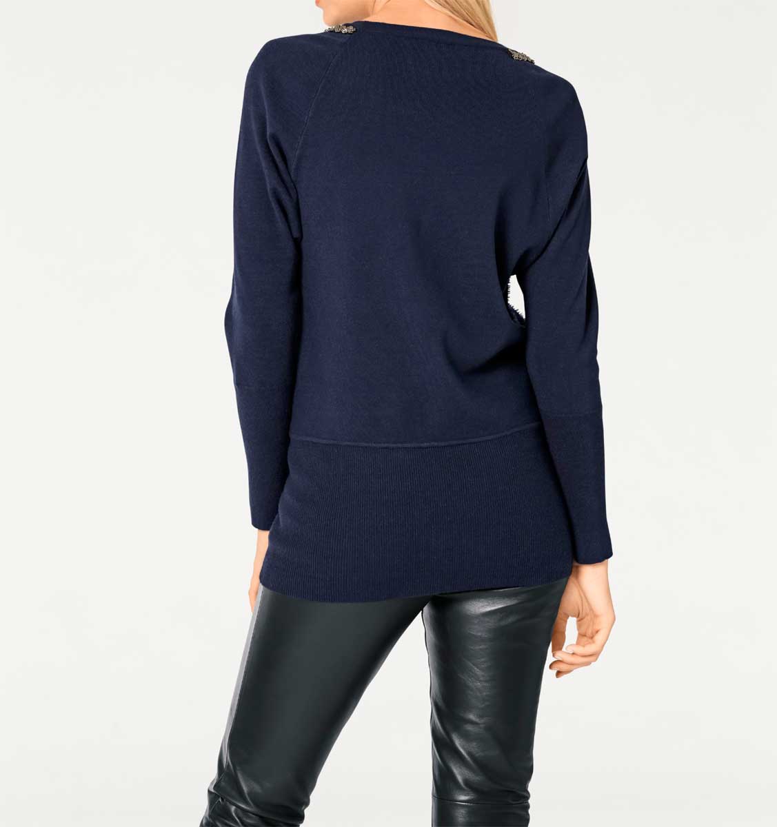 Rick Cardona Damen Designer-Longpullover, marine