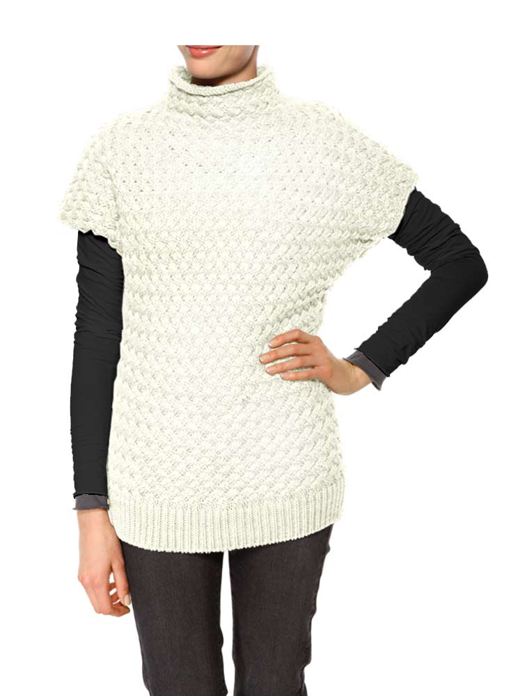 HEINE - BEST CONNECTIONS Damen Woll-Longpullover, ecru