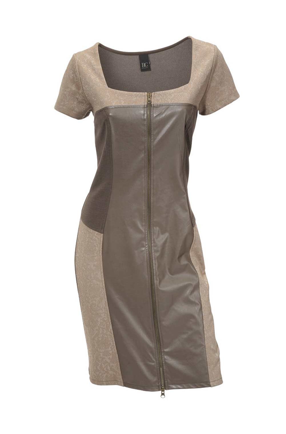 Heine Damen Patchwork-Kleid, taupe