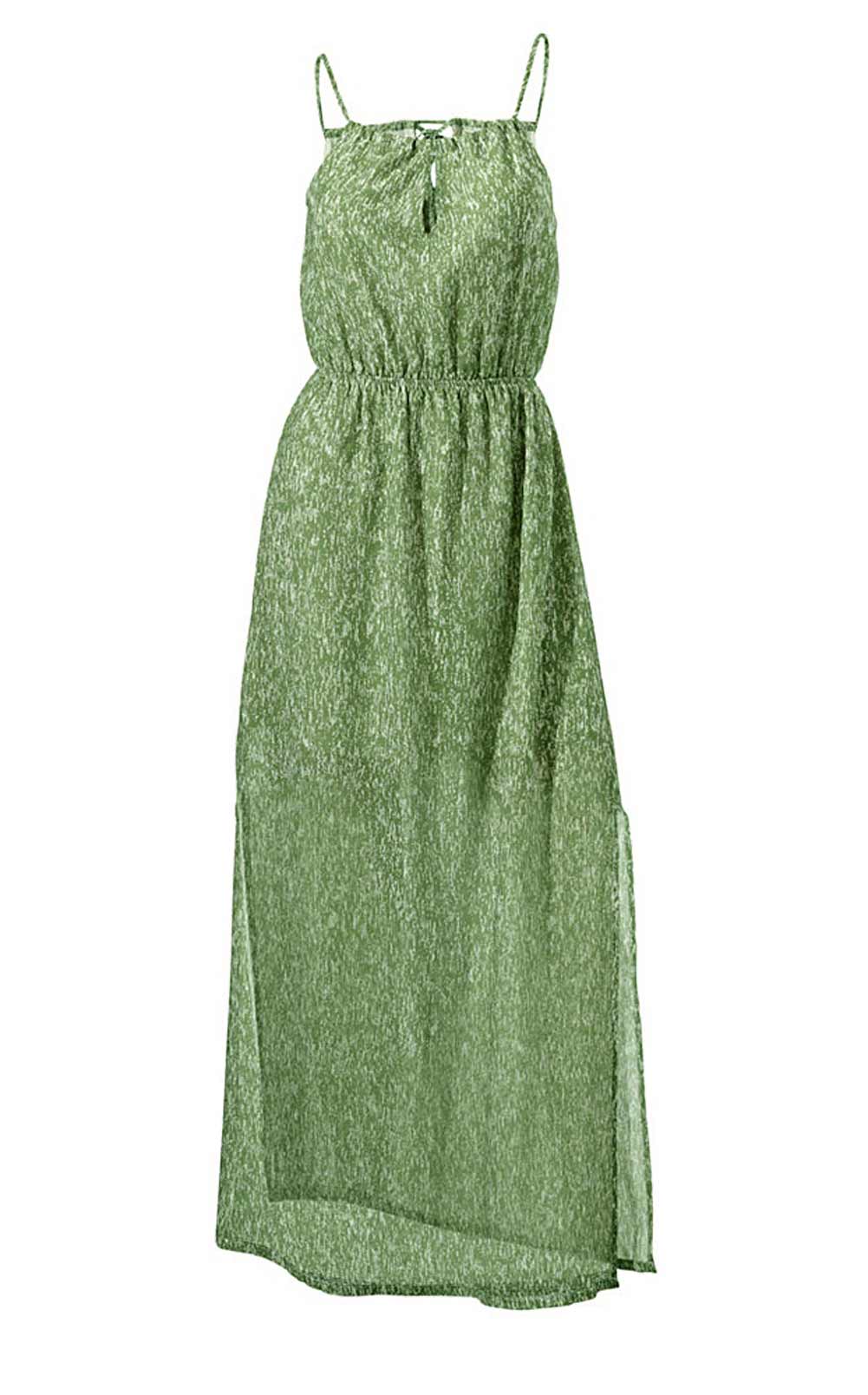 HEINE Damen Maxi-Druckkleid, grün-offwhite