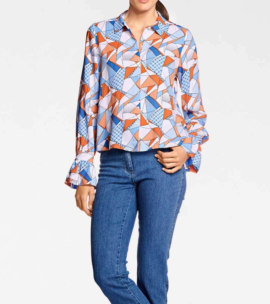 Patrizia Dini Damen Designer-Druckbluse, bunt