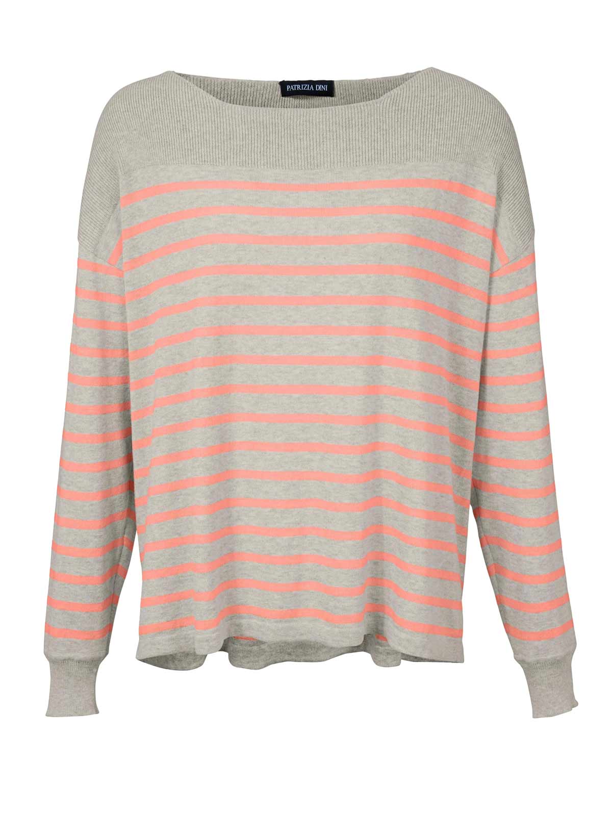 Patrizia Dini Damen Designer-Kaschmirpullover, grau-apricot