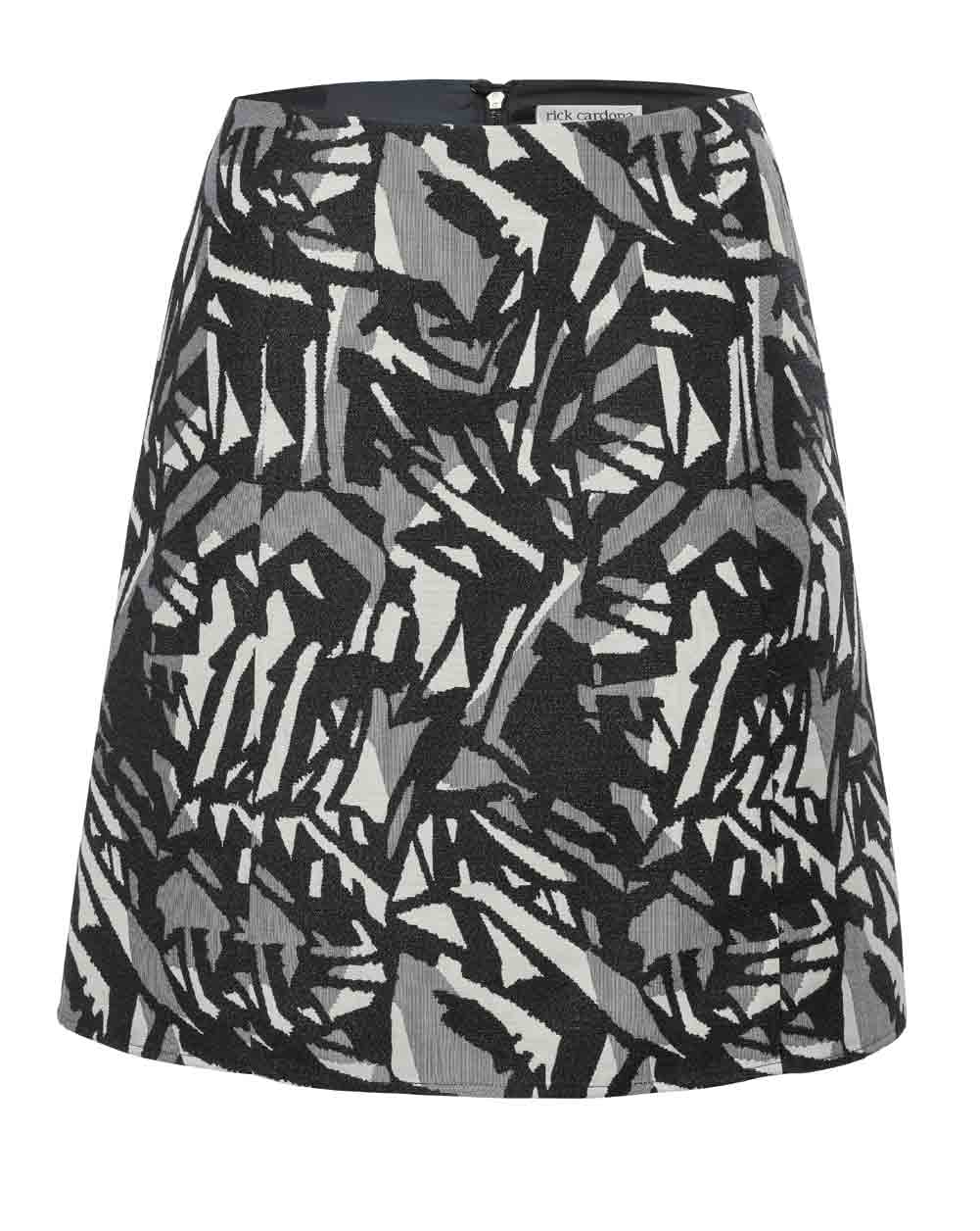 Rick Cardona Damen Designer-Jacquardrock, marine-grau