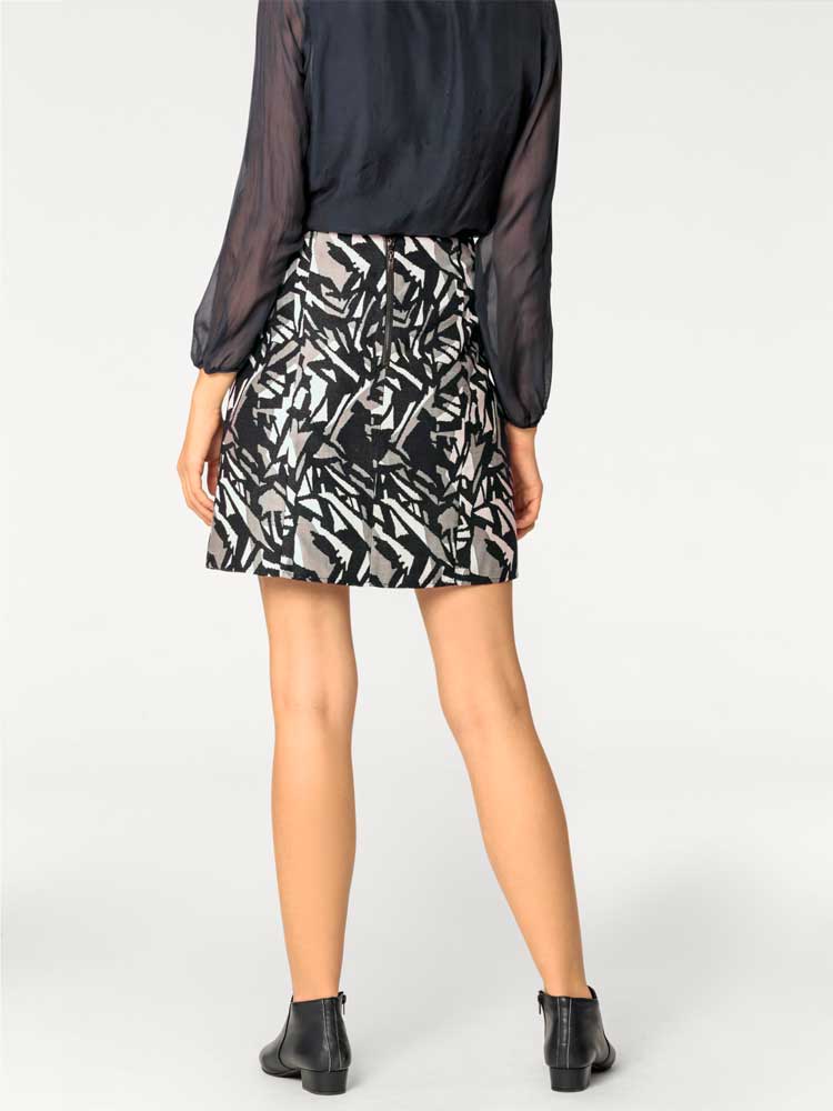Rick Cardona Damen Designer-Jacquardrock, marine-grau
