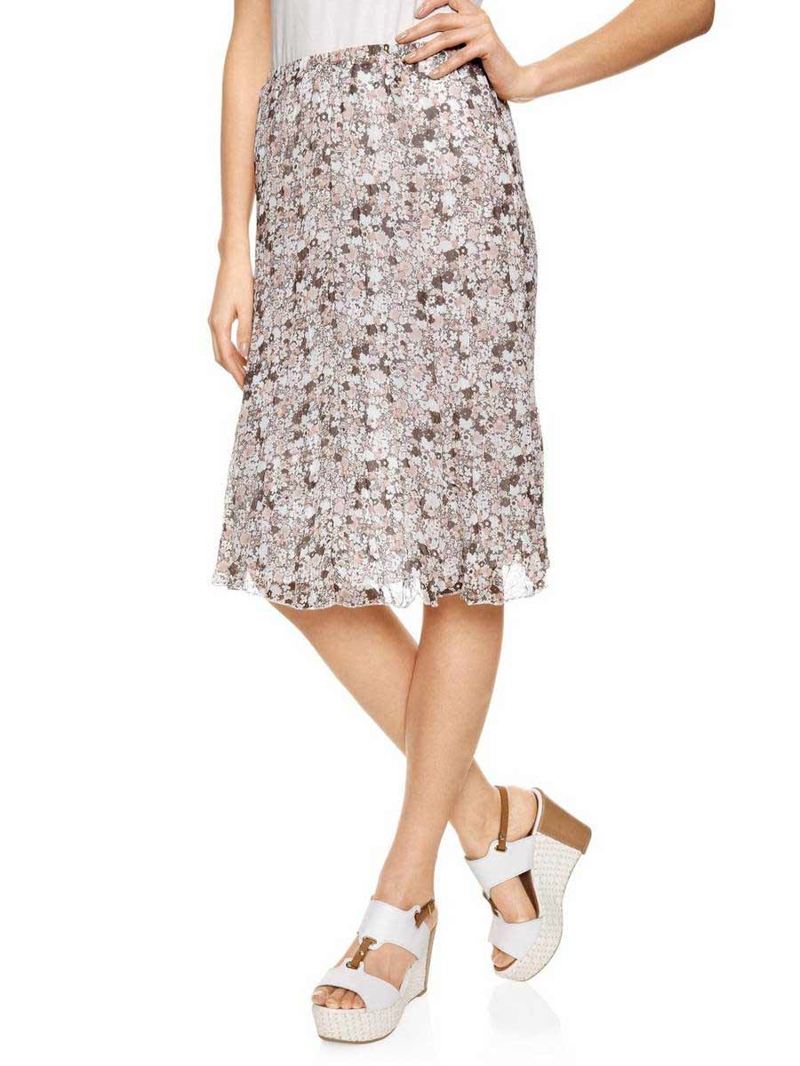 Linea Tesini Damen Designer-Chiffon-Druckrock, bunt