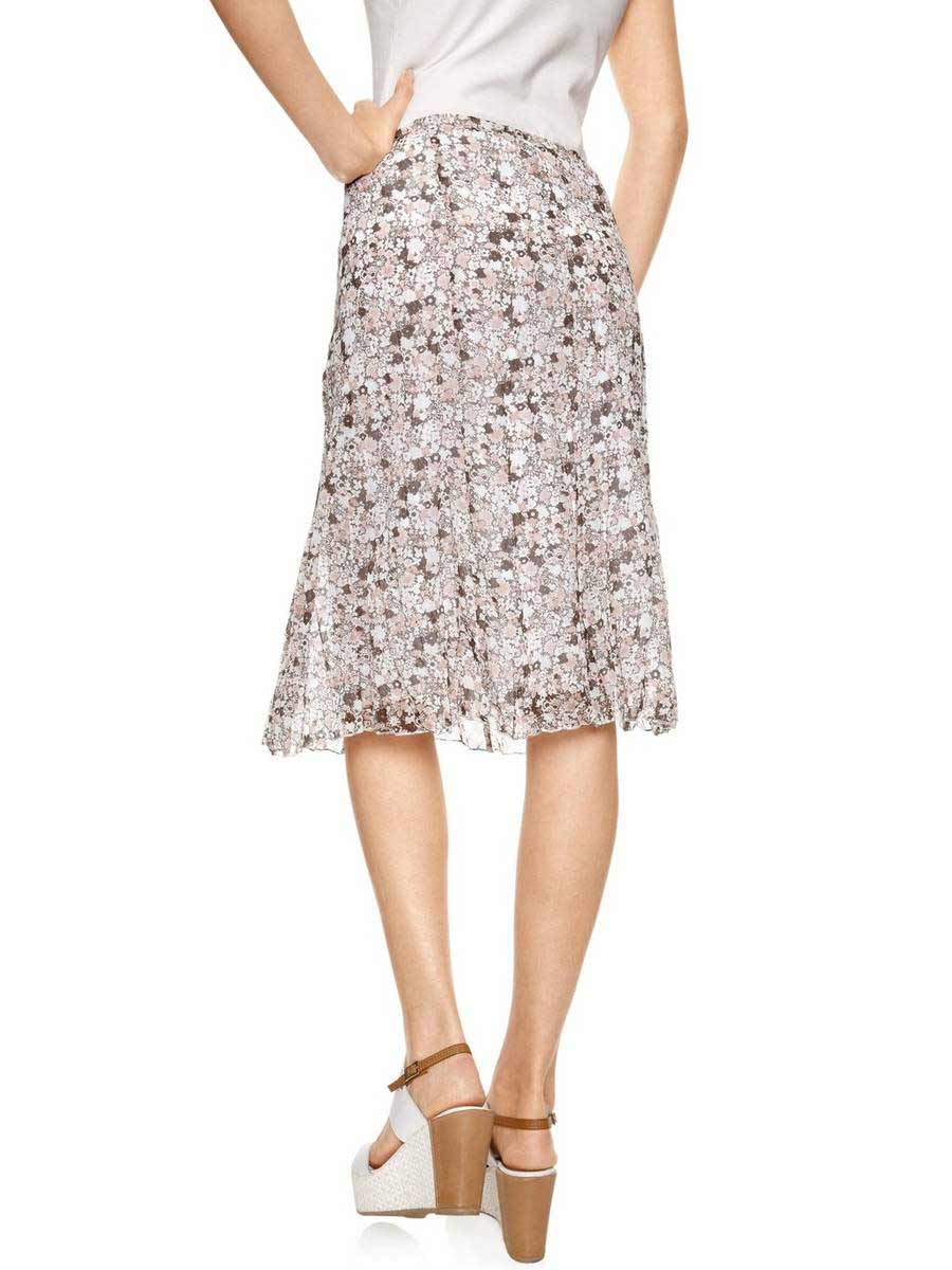 Linea Tesini Damen Designer-Chiffon-Druckrock, bunt