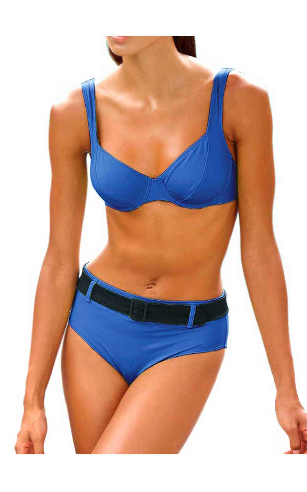 Heine Damen Body-Shaping-Bikini, blau-schwarz