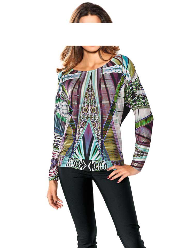 Ashley Brooke Damen Designer-Druckshirt, bunt