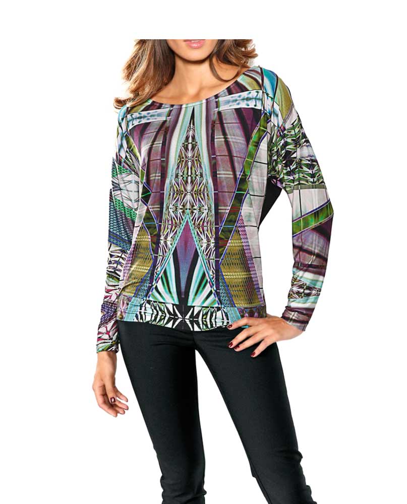 Ashley Brooke Damen Designer-Druckshirt, bunt