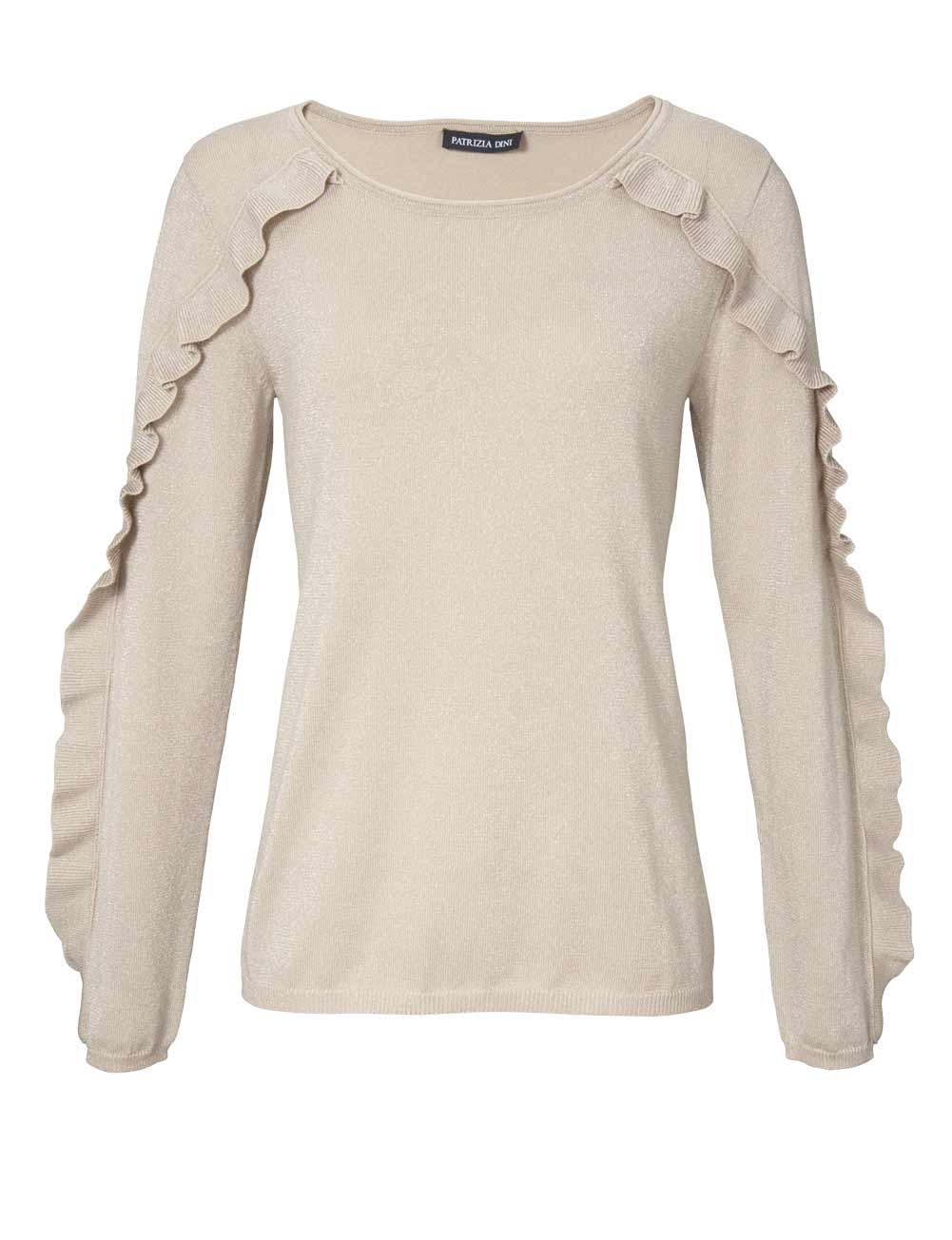 Patrizia Dini Damen Designer-Feinstrickpullover, champagner