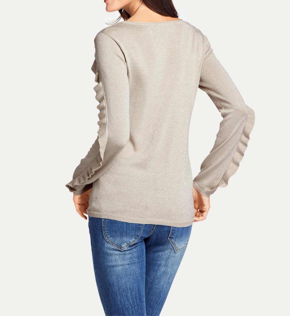Patrizia Dini Damen Designer-Feinstrickpullover, champagner