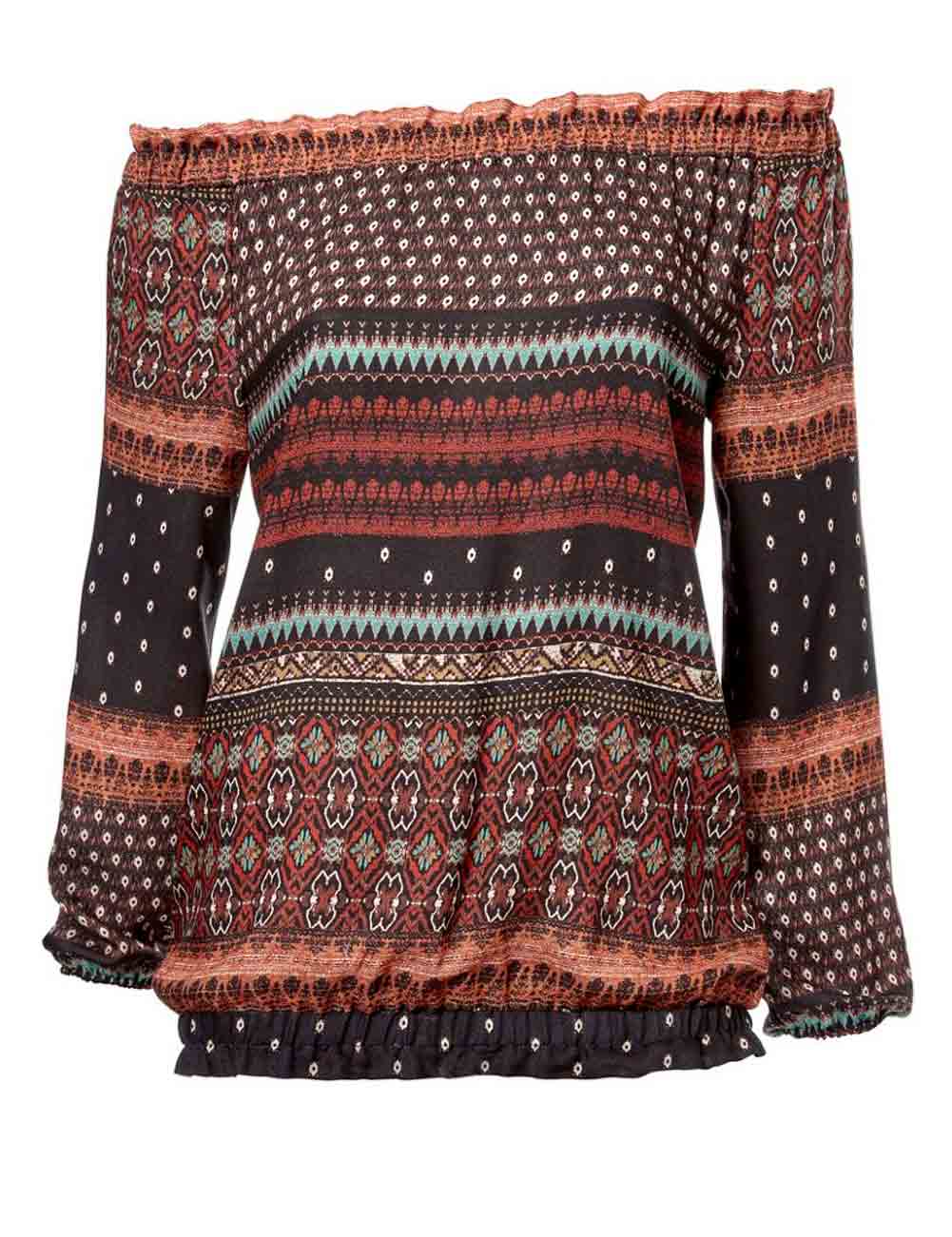HEINE - BEST CONNECTIONS Damen Carmenbluse, bunt