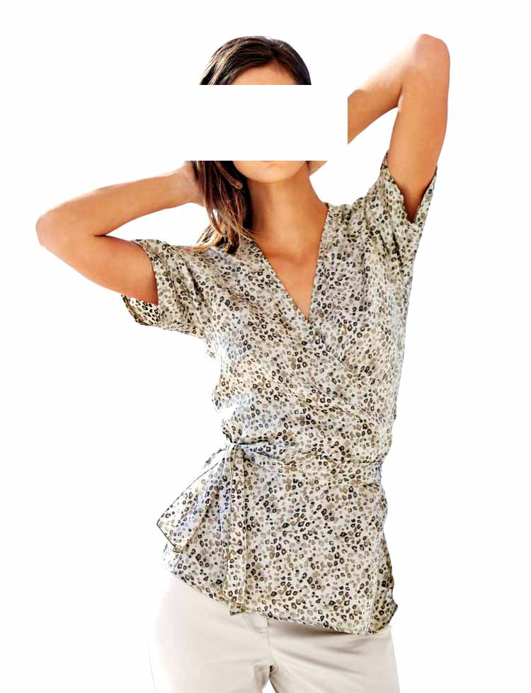 Heine Damen Animalprint-Druckbluse, taupe-bunt