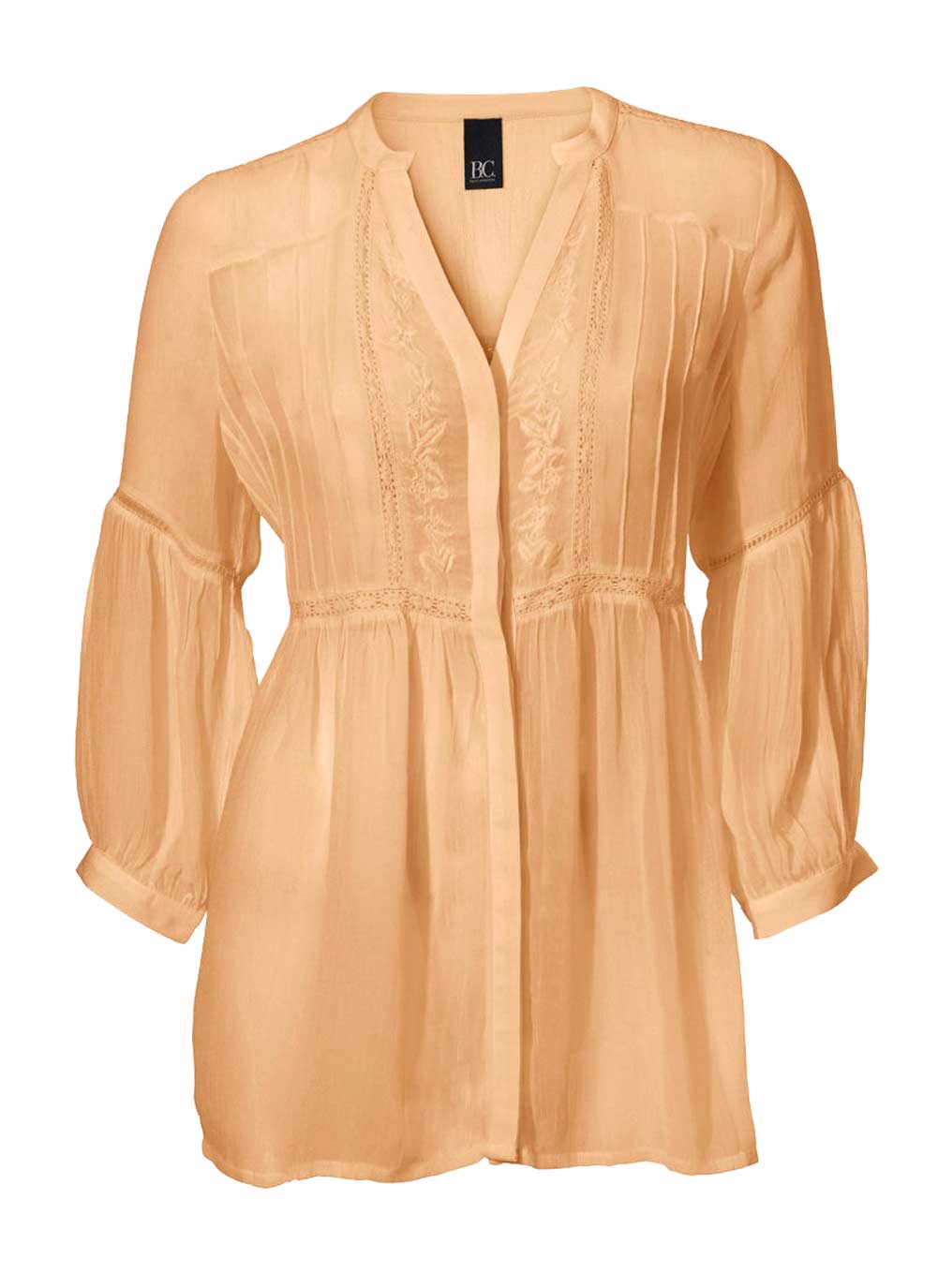 Heine - Best Connections Damen Stickereibluse, apricot