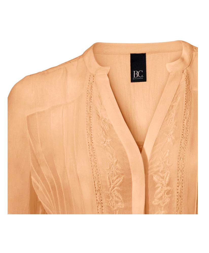 Heine - Best Connections Damen Stickereibluse, apricot