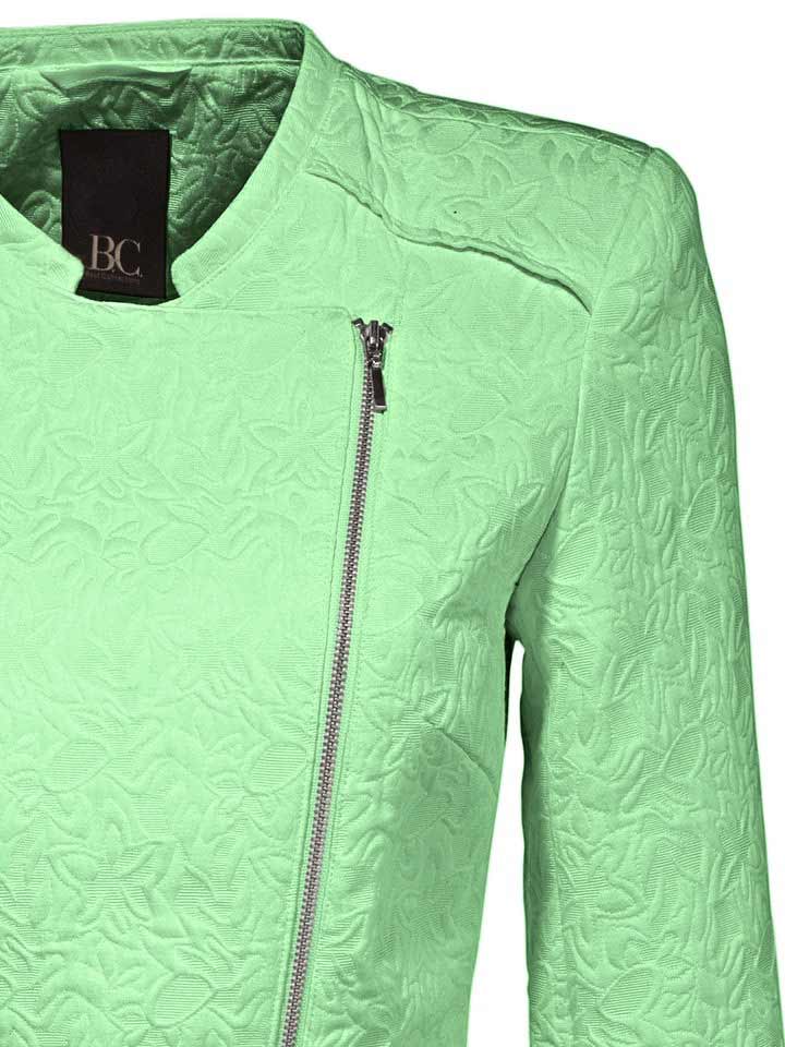 Heine - Best Connections Damen Jacquard-Bikerjacke, lindgrün
