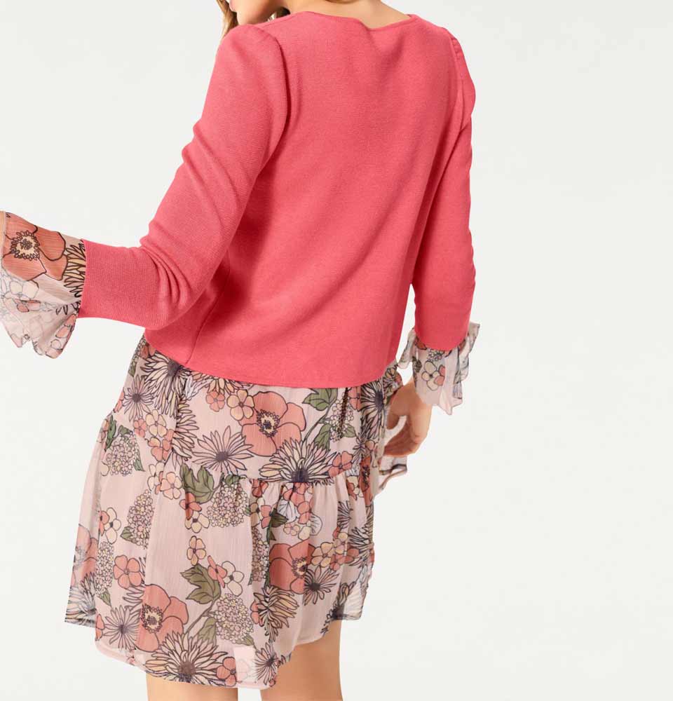 Ashley Brooke Damen Designer-Strickjacke, koralle