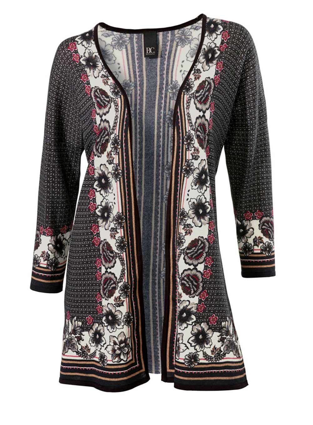 Heine - Best Connections Druckstrickjacke, braun-bunt