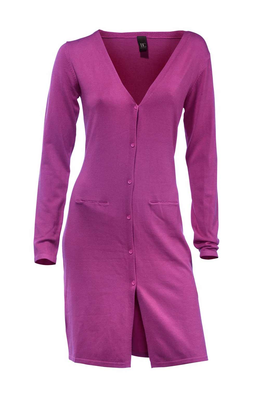 Heine - Best Connections Damen Longstrickjacke, fuchsia
