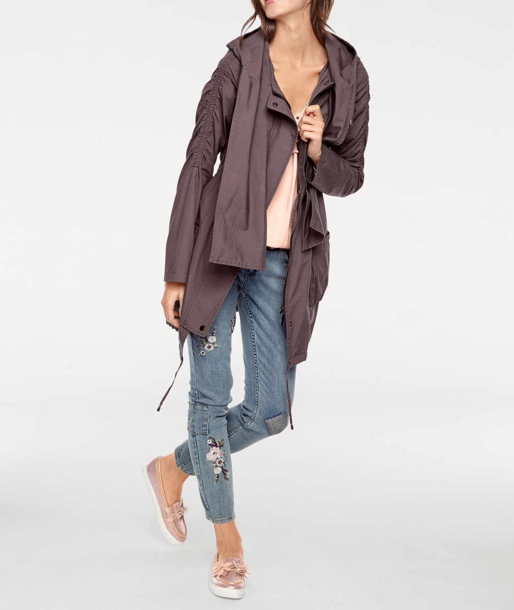 Linea Tesini Damen Designer-Parka, taupe