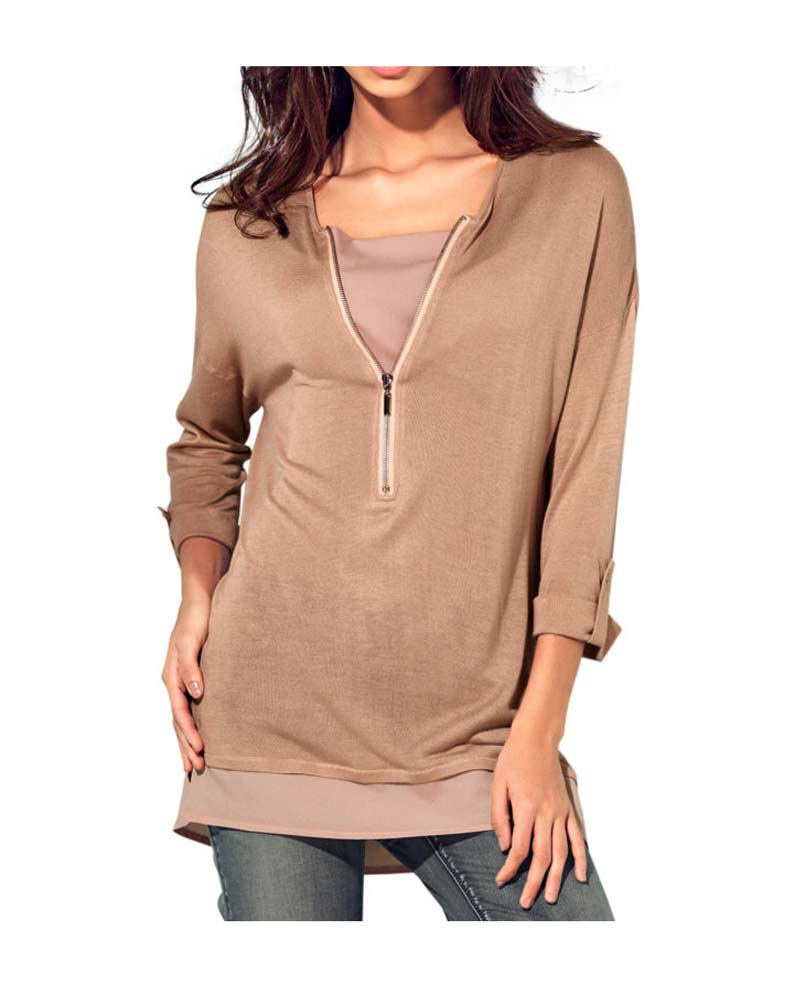 Heine-Best Connections Damen 2-in-1 Pullover, apricot