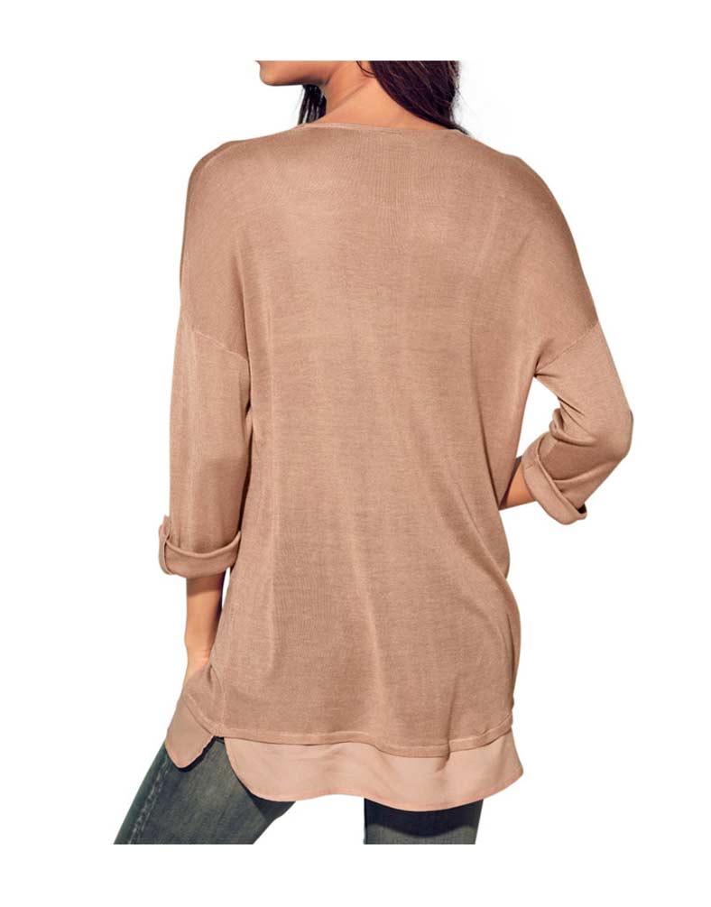 Heine-Best Connections Damen 2-in-1 Pullover, apricot