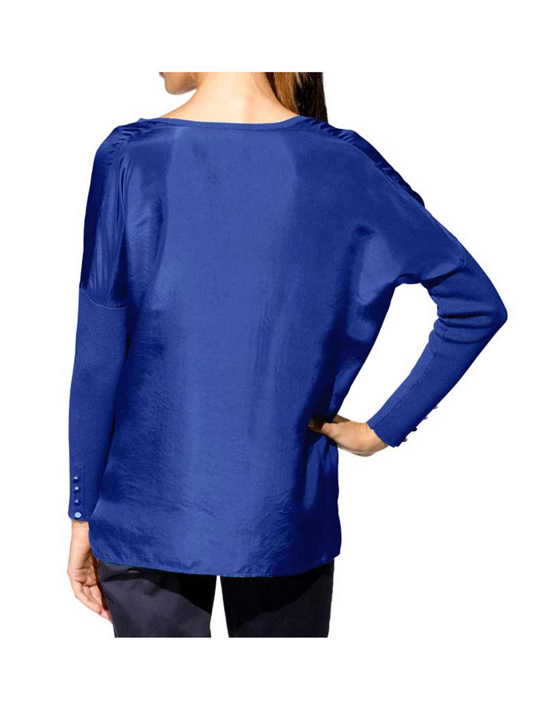 Mandarin Damen Pullover, blau