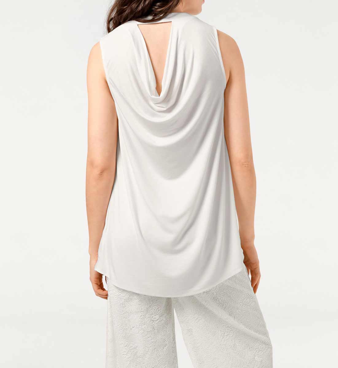 HEINE - BEST CONNECTIONS Damen Chiffon-Jersey-Blusenshirt, weiß