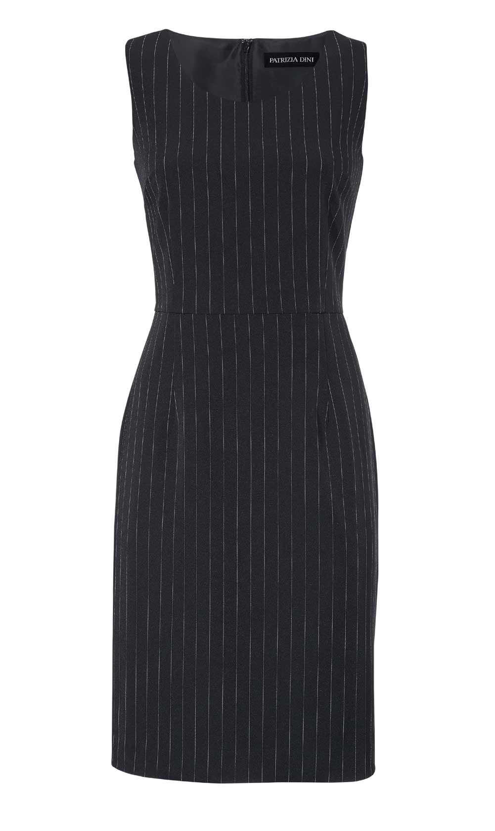 Patrizia Dini Damen Designer-Nadelstreifenkleid, schwarz-weiß