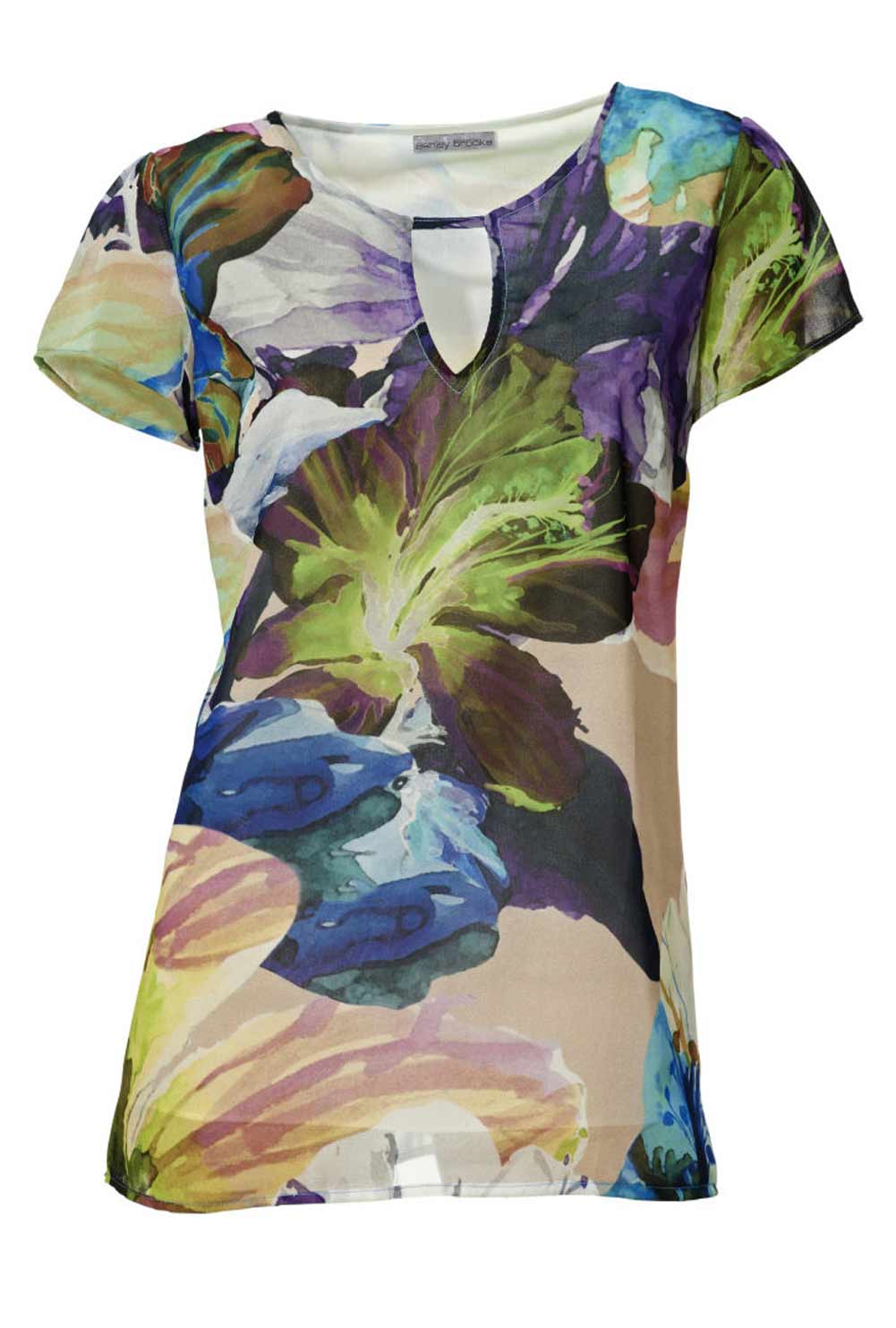 ASHLEY BROOKE Damen Designer-Chiffonbluse, bunt