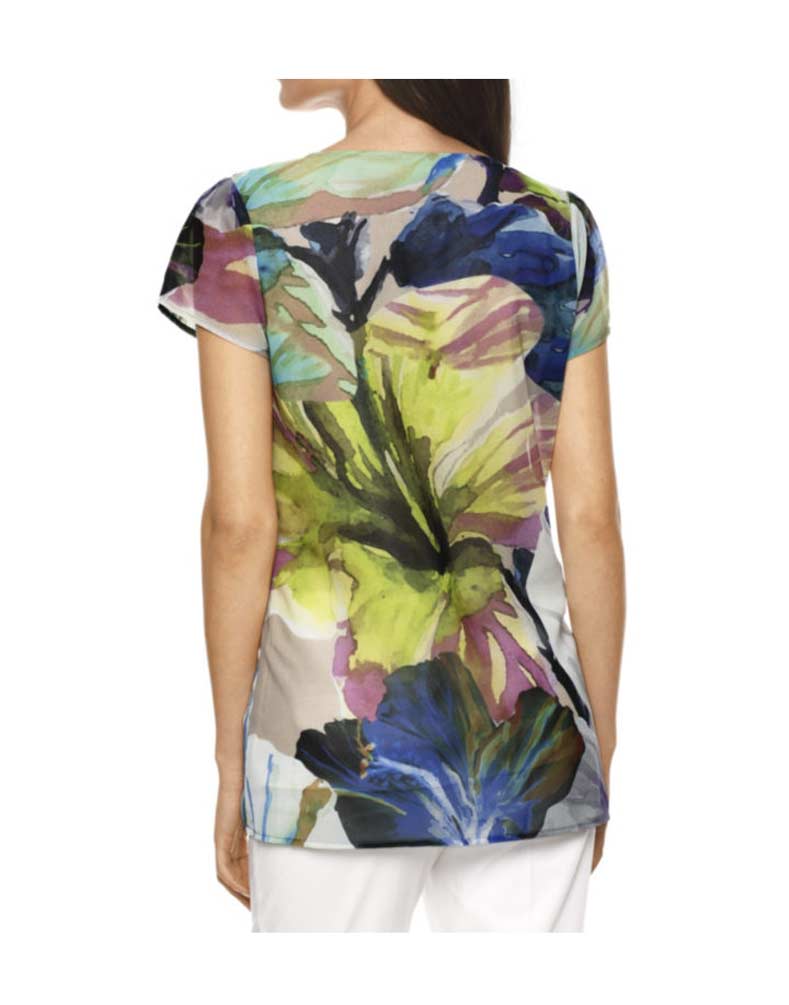 ASHLEY BROOKE Damen Designer-Chiffonbluse, bunt
