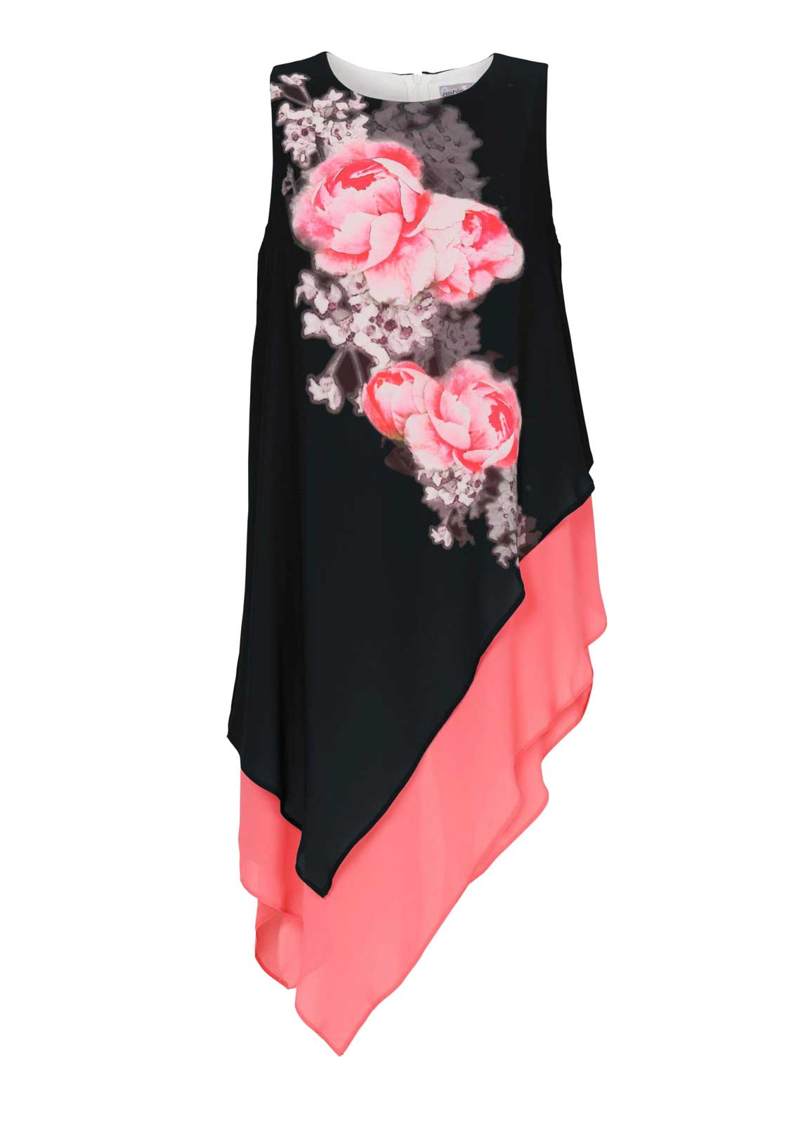 ASHLEY BROOKE Damen Overall m. Chiffonüberwurf, creme-bunt