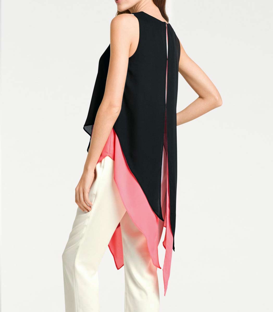 ASHLEY BROOKE Damen Overall m. Chiffonüberwurf, creme-bunt
