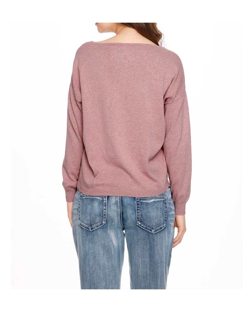 ARQUEONAUTAS Damen Marken-Pullover m. Pailletten, rosé