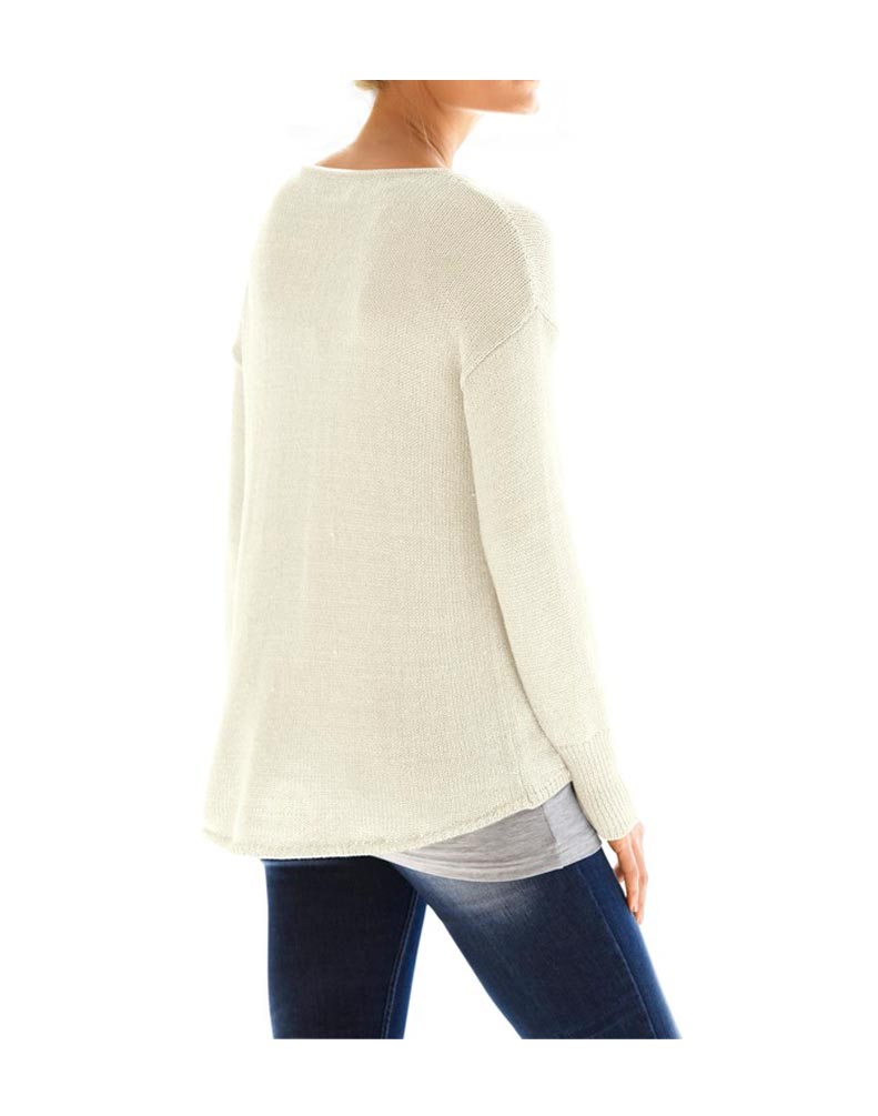 RICK CARDONA Damen Designer-Pullover, creme