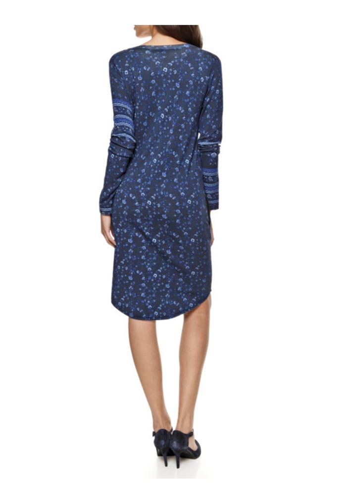 Heine - Best Connections Damen Strickkleid, blau-bunt