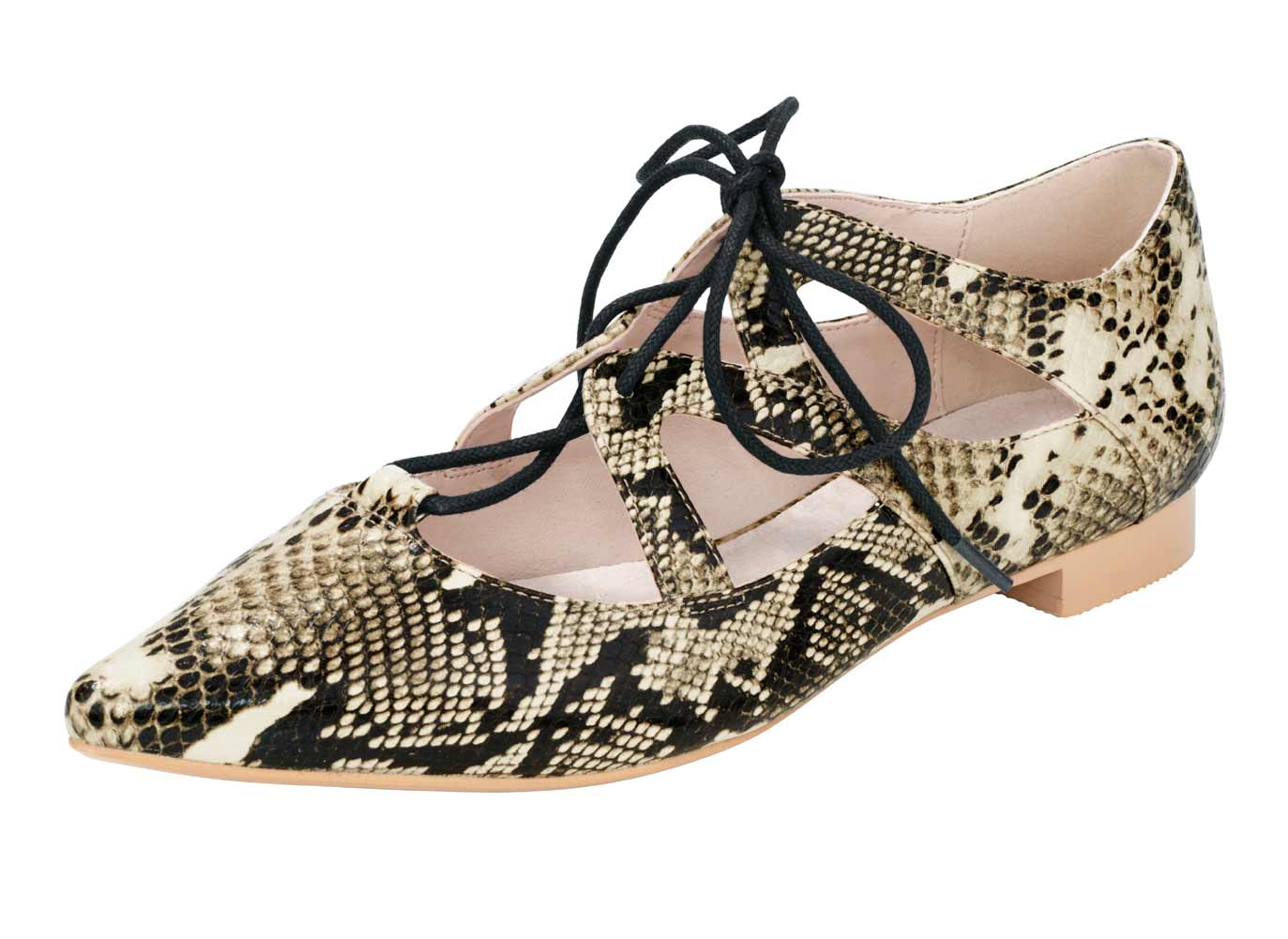 HEINE Damen Ballerina, schwarz-beige