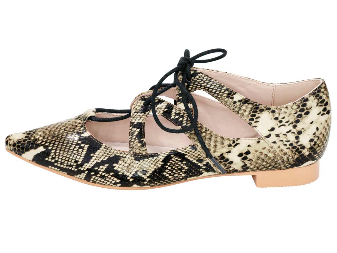 HEINE Damen Ballerina, schwarz-beige