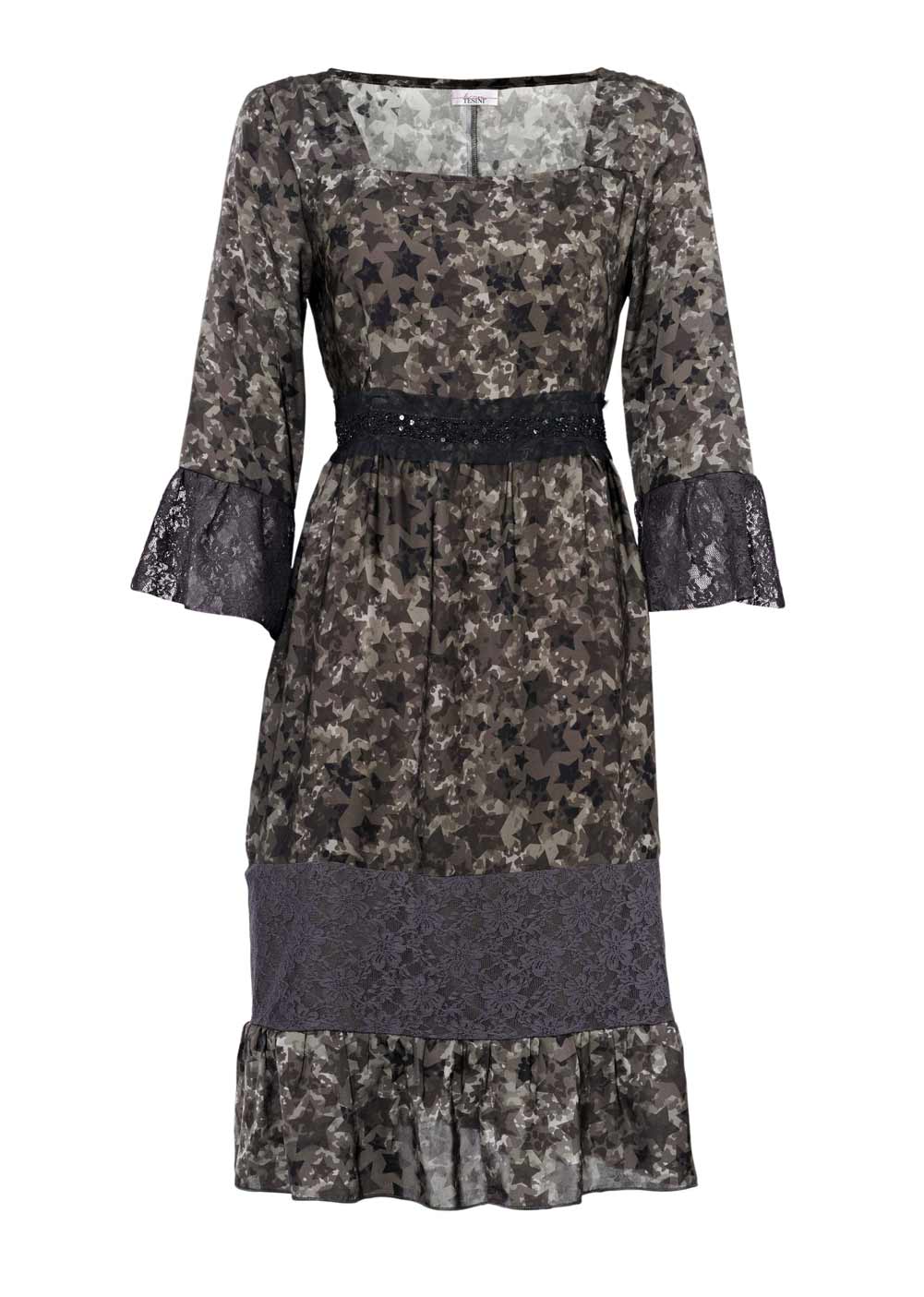 LINEA TESINI Damen Designer-Druckkleid, bunt