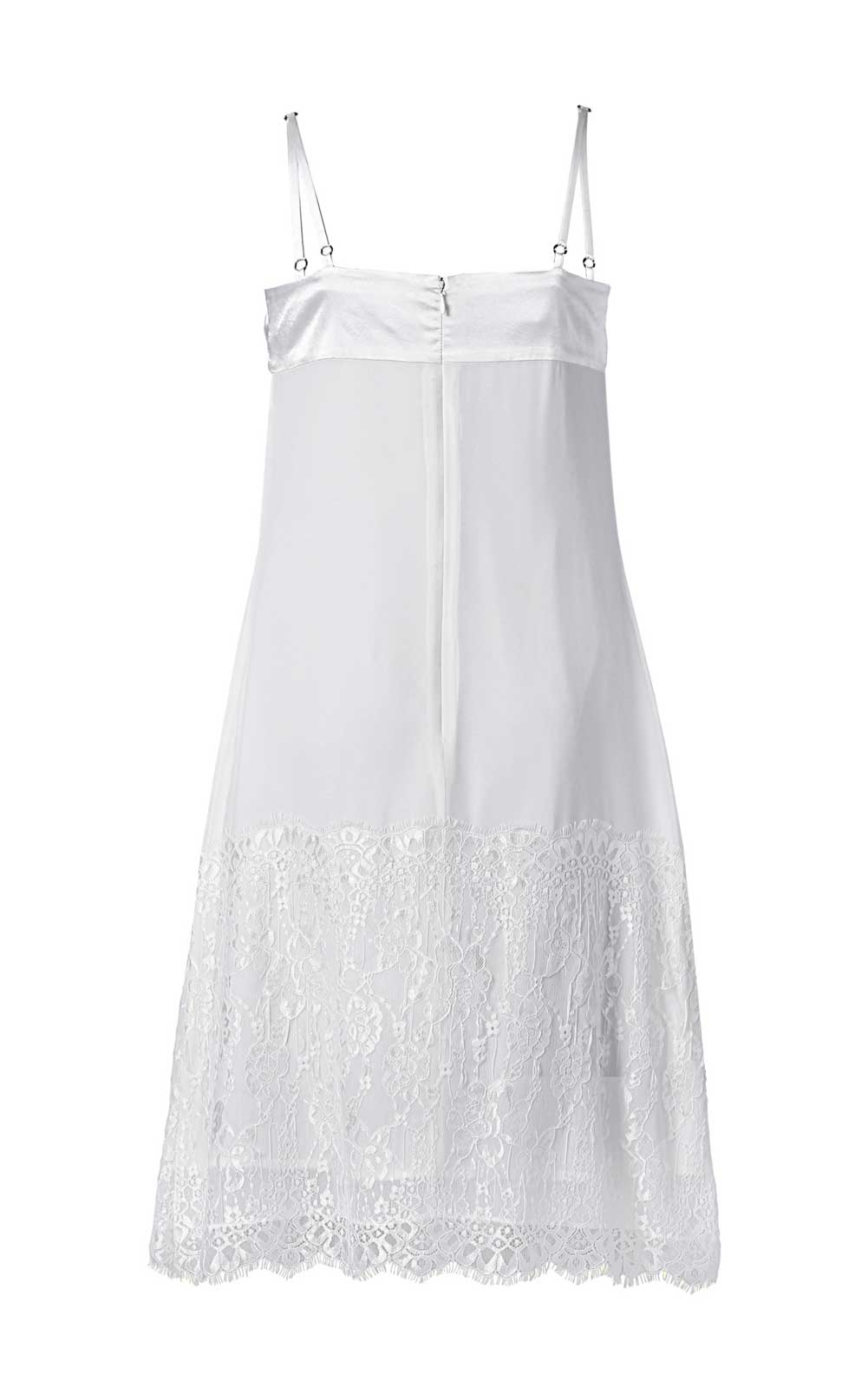 APART Damen Chiffonkleid m. Spitze, creme