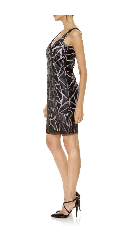 Ashley Brooke Damen Designer-Cocktailkleid, schwarz-mauve