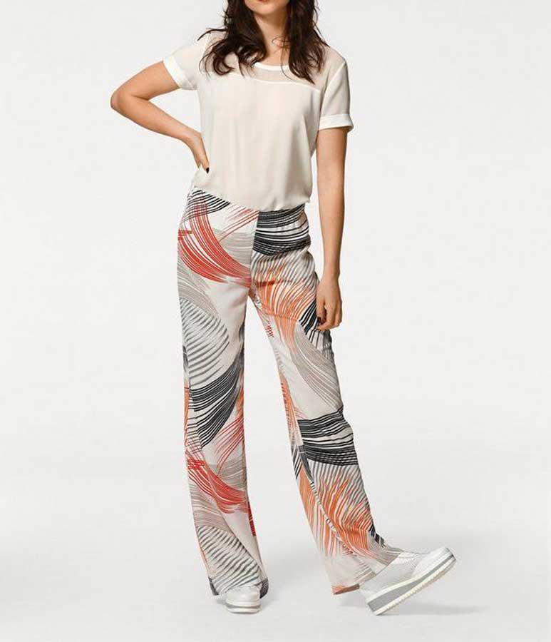 RICK CARDONA Damen Designer-Crêpehose, bunt