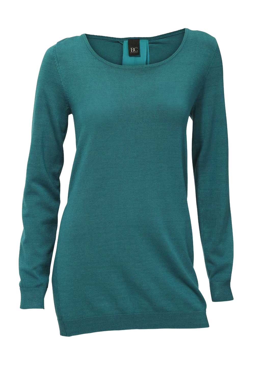 HEINE - BEST CONNECTIONS Damen Pullover m. Chiffon, petrol