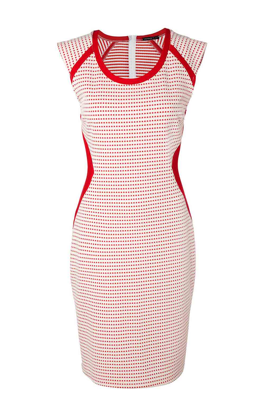 APART Damen Kleid, weiß-rot